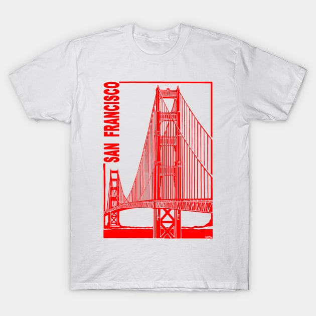 San Francisco-Golden Gate Bridge T-Shirt by NewSignCreation